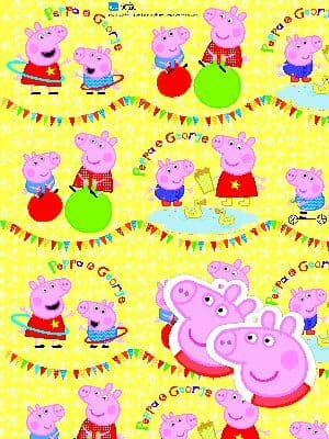 Peppa Pig Wrapping Paper and Tag Set Yellow