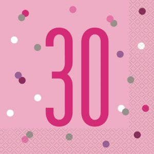 Pink 30th Party Napkins