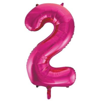 Pink Number 2 Shaped Foil Balloon