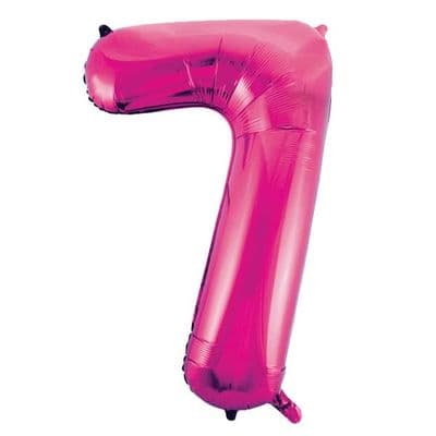 Pink Number 7 Shaped Foil Balloon