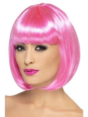 Pink Short Bob with Fringe