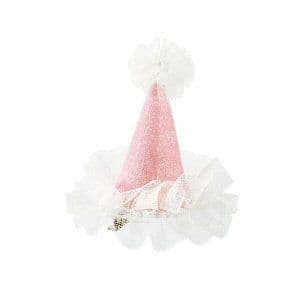 Pink We Heart Pink Mini Hat with white Pom Pom