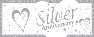 Plastic 25th Happy Anniversary Giant banner