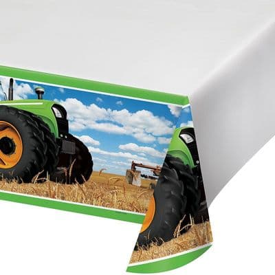 PLASTIC TABLECOVER 259 X 137 CM TRACTOR TIME
