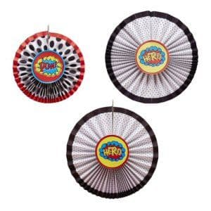 Pop Art Party Superhero Comic Pinwheel Decorations