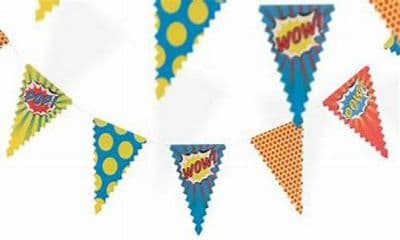 Pop Art Party Superhero Paper Bunting