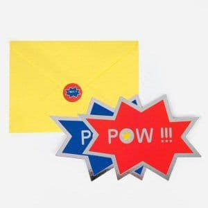Pop Art Party Superhero Pow Invitations