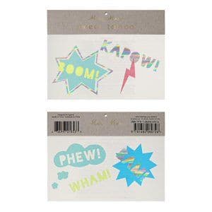 Pop Art Party Superhero Temporary Tattoos