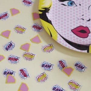 Pop Art Superhero Party Pink Table Confetti