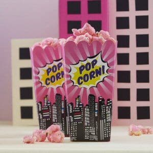 Pop Art Superhero Party Popcorn Boxes