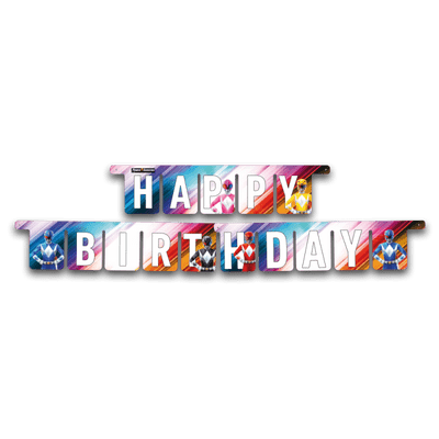 Power Rangers Party Happy Birthday Banner