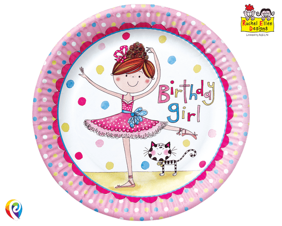 Rachel Ellen Ballerina Theme Paper Party Plates