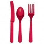 Red Plastic Cutlery