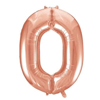 Rose Gold Number 0 Shaped Foil Balloon
