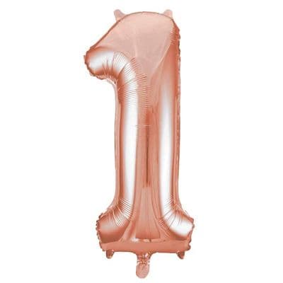 Rose Gold Number 1 Shaped Foil Balloon