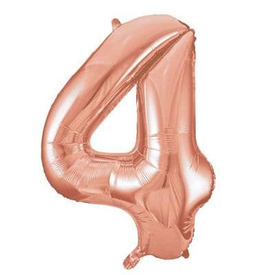 Rose Gold Number 4 Shaped Foil Balloon