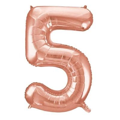 Rose Gold Number 5 Shaped Foil Balloon