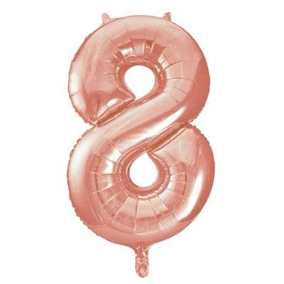Rose Gold Number 8 Shaped Foil Balloon