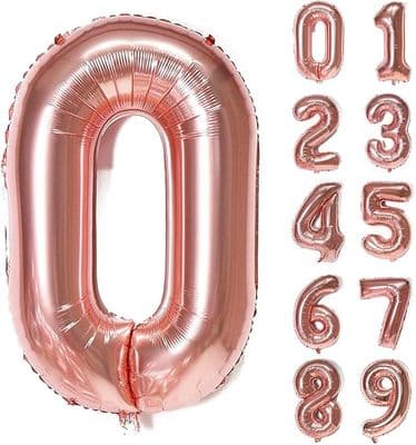 Rose Gold Shaped Foil Numbers