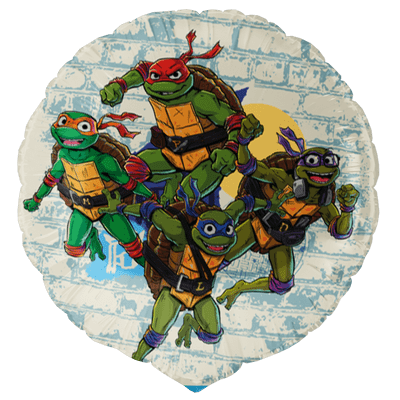 Round Ninja Turtles Foil Balloon
