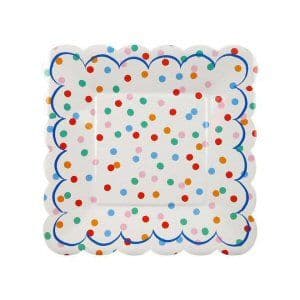 Square Spotty Paper Party Plates
