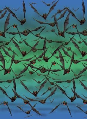 Swarm of Bats Room Roll Decoration