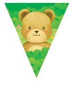 Teddy Bear Party Flag Banner Plastic