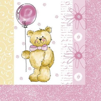 Teddy Bear Pink Party Napkins