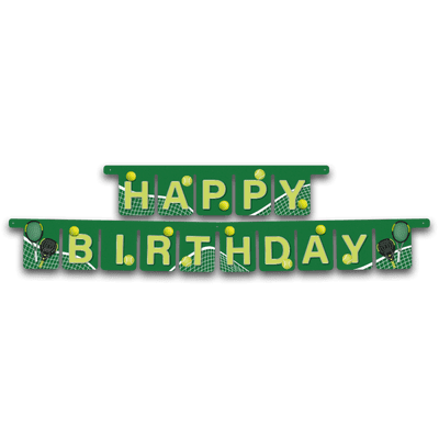 Tennis & Paddle Happy Birthday Banner