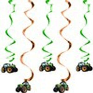 Tractor Time Party Dangling Swirl Cutouts