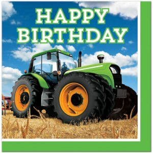Tractor Time Party Napkins HBD