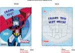 Transformers Party Thank You Cards