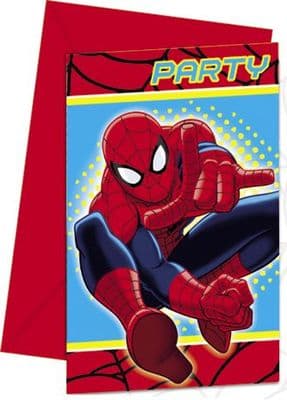 Ultimate Spiderman Die-Cut Invitations and Envelopes