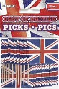 Union Jack Flag Food Picks