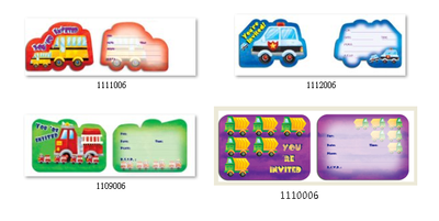 Vehicles And Wheels Party Invitations