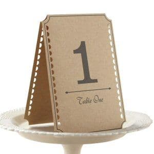 Vintage Affair Brown Kraft Table Numbers