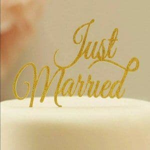 Wedding Cake Topper Ginger Ray Gold Sparkling Just Married