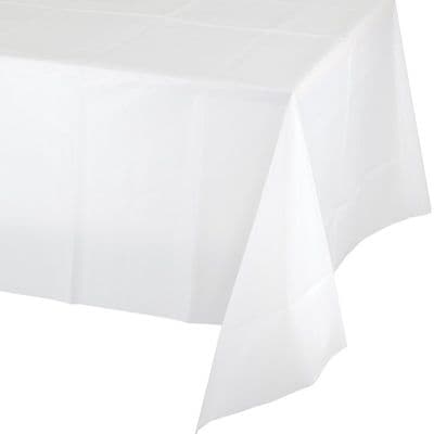 White Plastic Tablecover