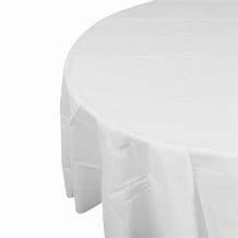 White Round Plastic Tablecover