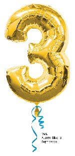 Yellow Gold Number Shaped Foil Balloons