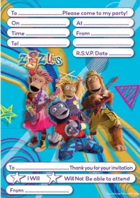 ZingZillas Party Invitations