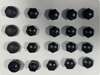 Black Wheel Nut Caps (Set 20)