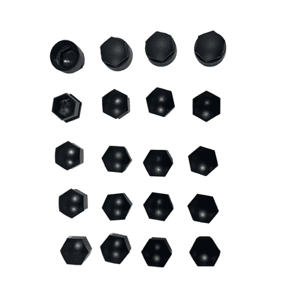 Black Wheel Nut Caps (Set 20)