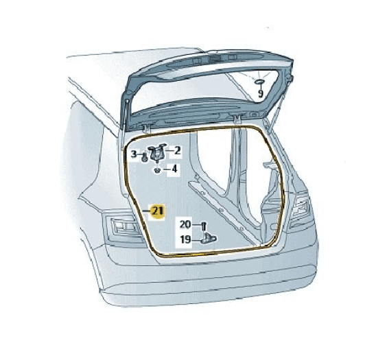 Skoda Fabia 6V Estate Tailgate Seal