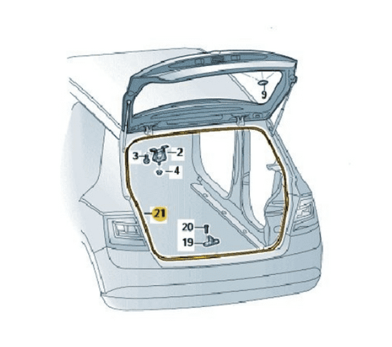 Skoda Fabia 6V Hatch Tailgate Seal