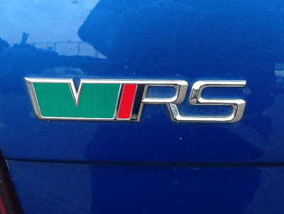 Skoda Fabia II  VRS Rear Badge Green / Red / Chrome