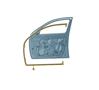 Skoda Octavia II  1Z Front Door Outer Seal (Right)