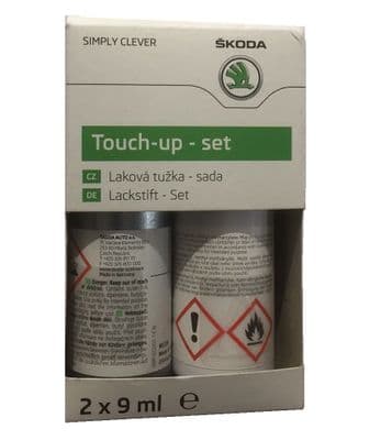 Skoda Touch Up Paint Metalic Laser / Glacier White  F9F