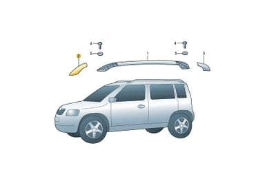 Skoda Yeti L/H Front Roof Rail End Cap (Black) 5L0860145GT5