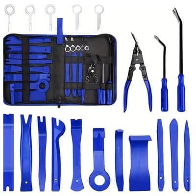 19Pcs Trim Removal Tool Set Clip Plier Car Panel Upholstery Kit Bag